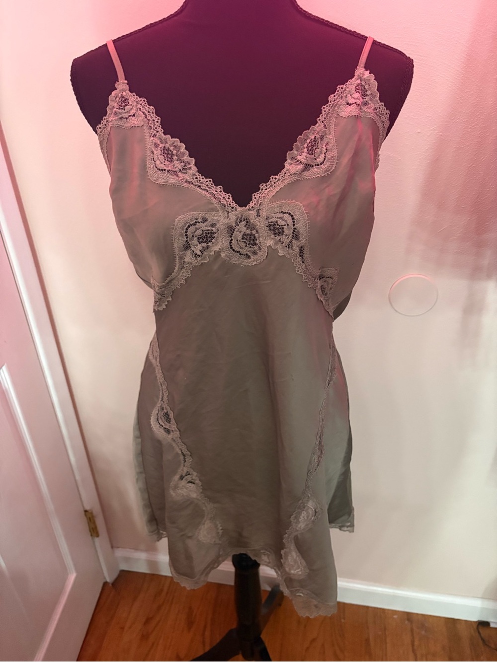 Victoria's Secret Olive Lace-Trim Chemise